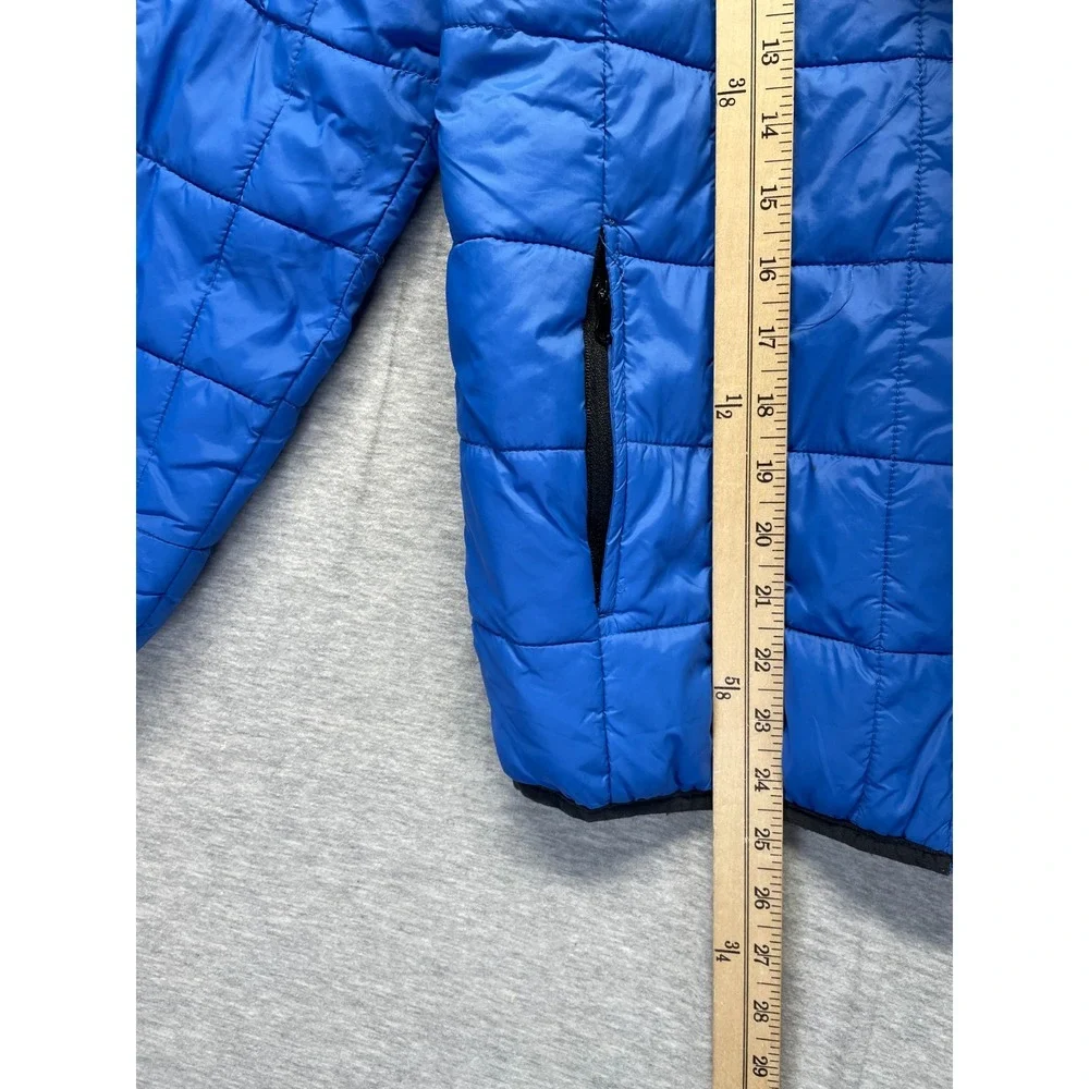 Arizona Jean Co Puffer Jacket Boys L (14/16) Blue Black Contrast Trim Full Zip